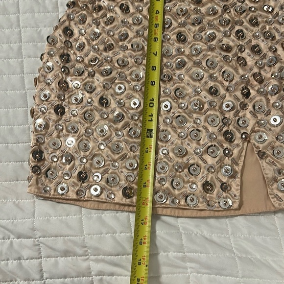 NWT ASOS Champagne Gold Sequin Embellished Mini Skirt for Night Out Size 4 - Picture 8 of 10